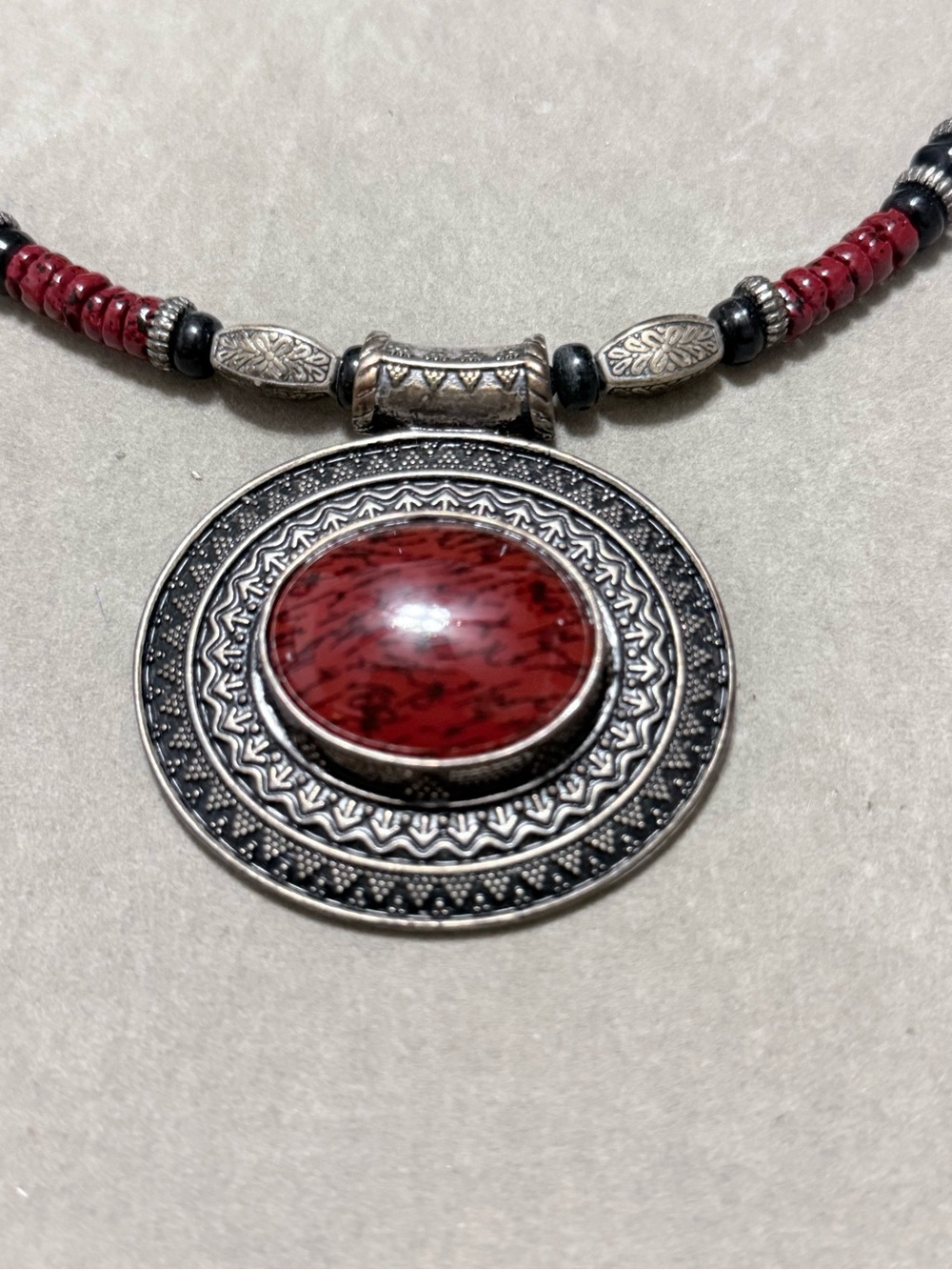 Premier Designs "Red Spice" Southwestern style choker necklace and cuff bracelet